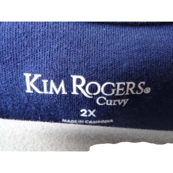Kim Rogers Curvy Navy Blue Tee - Size 2X - Picture 2 of 3